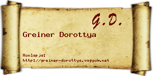 Greiner Dorottya névjegykártya